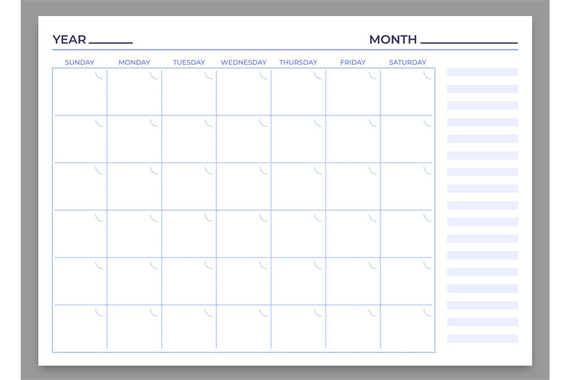 Detail Monthly Planner Template Nomer 25