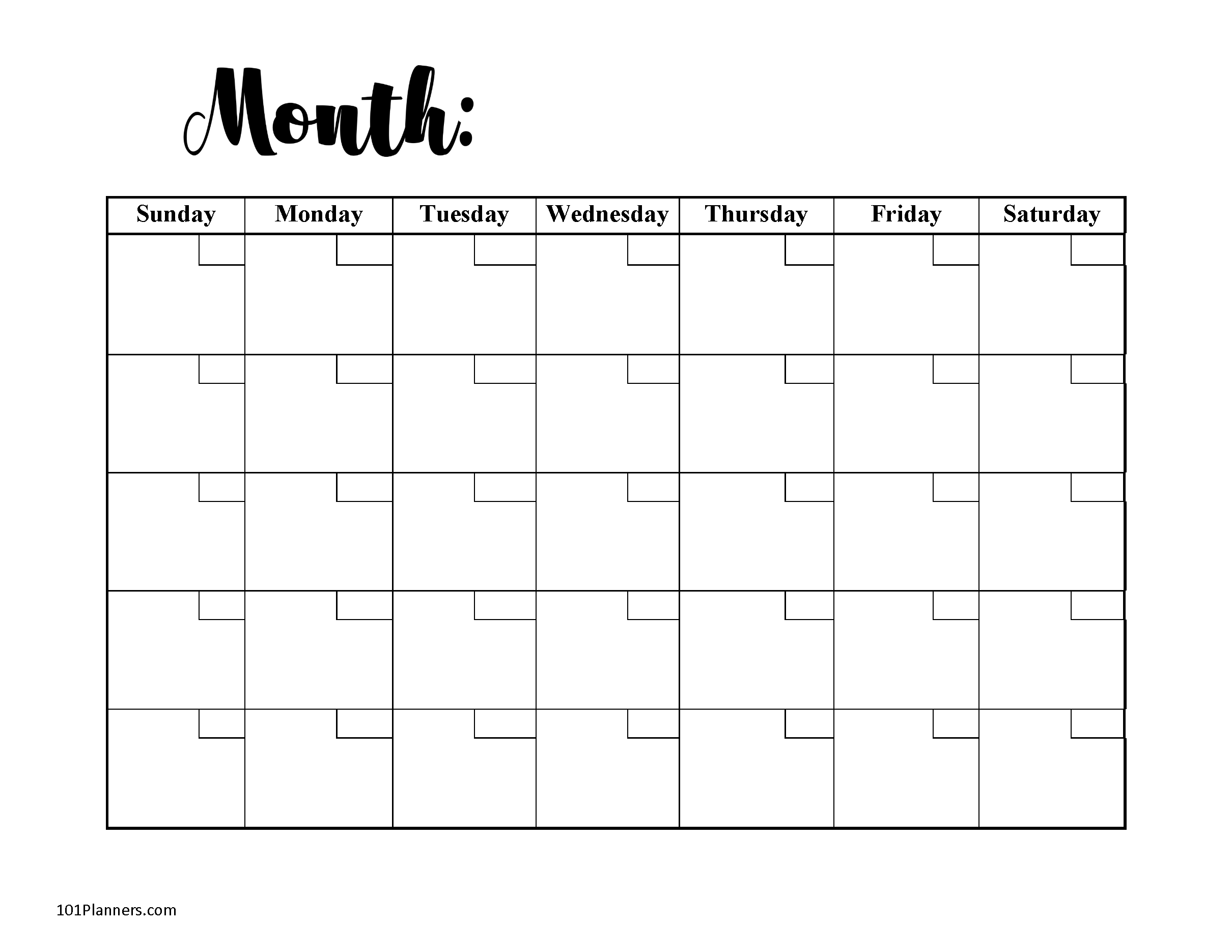 Detail Monthly Planner Template Nomer 28