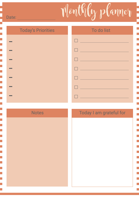 Detail Monthly Planner Template Nomer 46