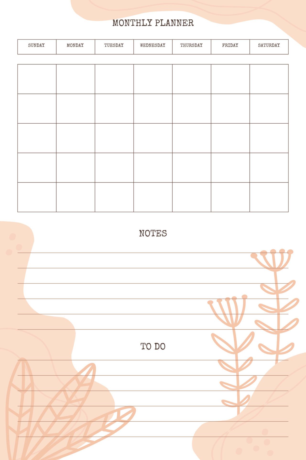 Detail Monthly Planner Template Nomer 53