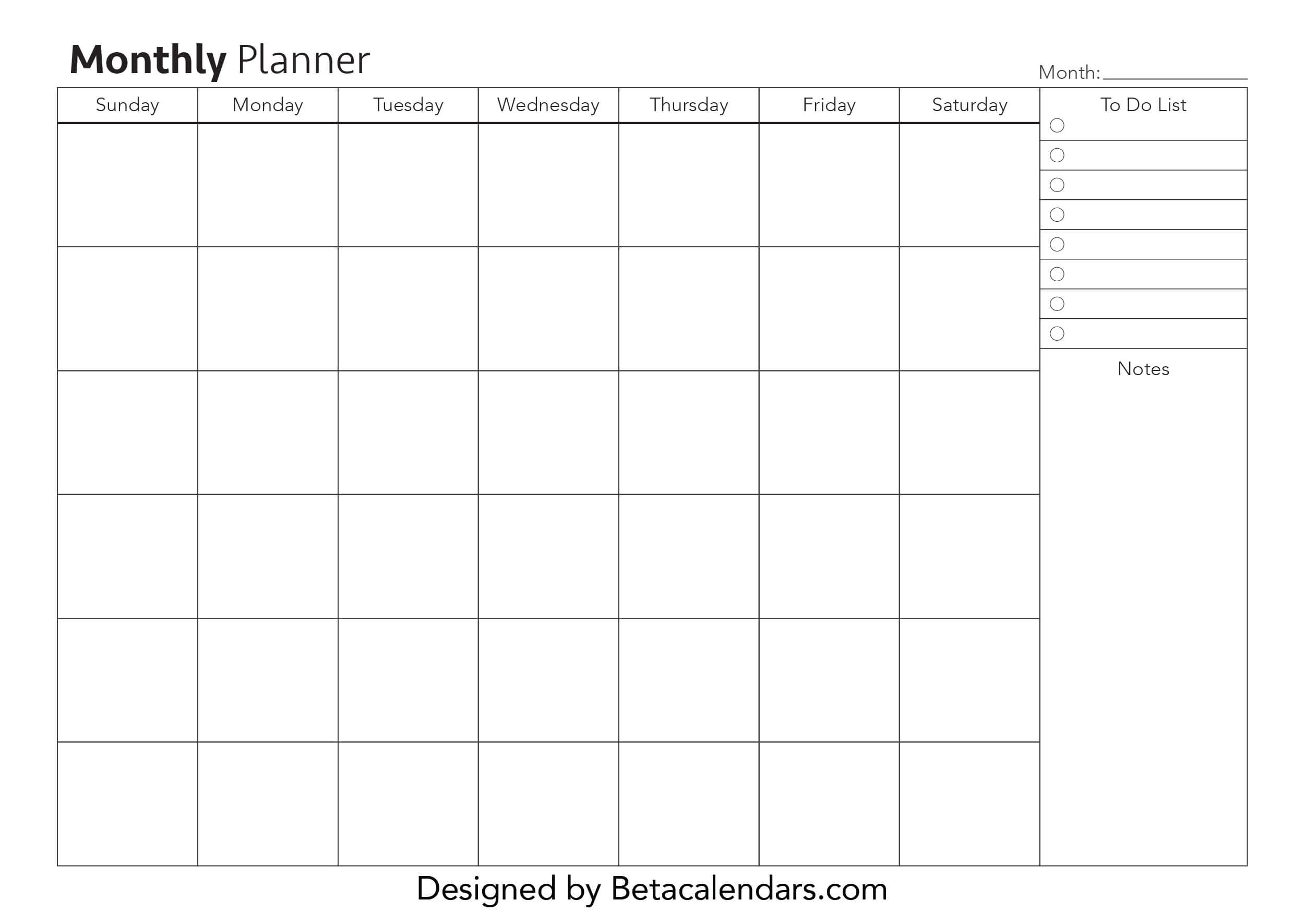 Detail Monthly Planner Template Nomer 7