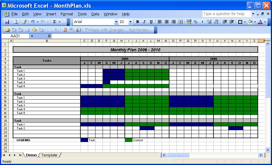 Detail Monthly Planner Template Excel Nomer 22