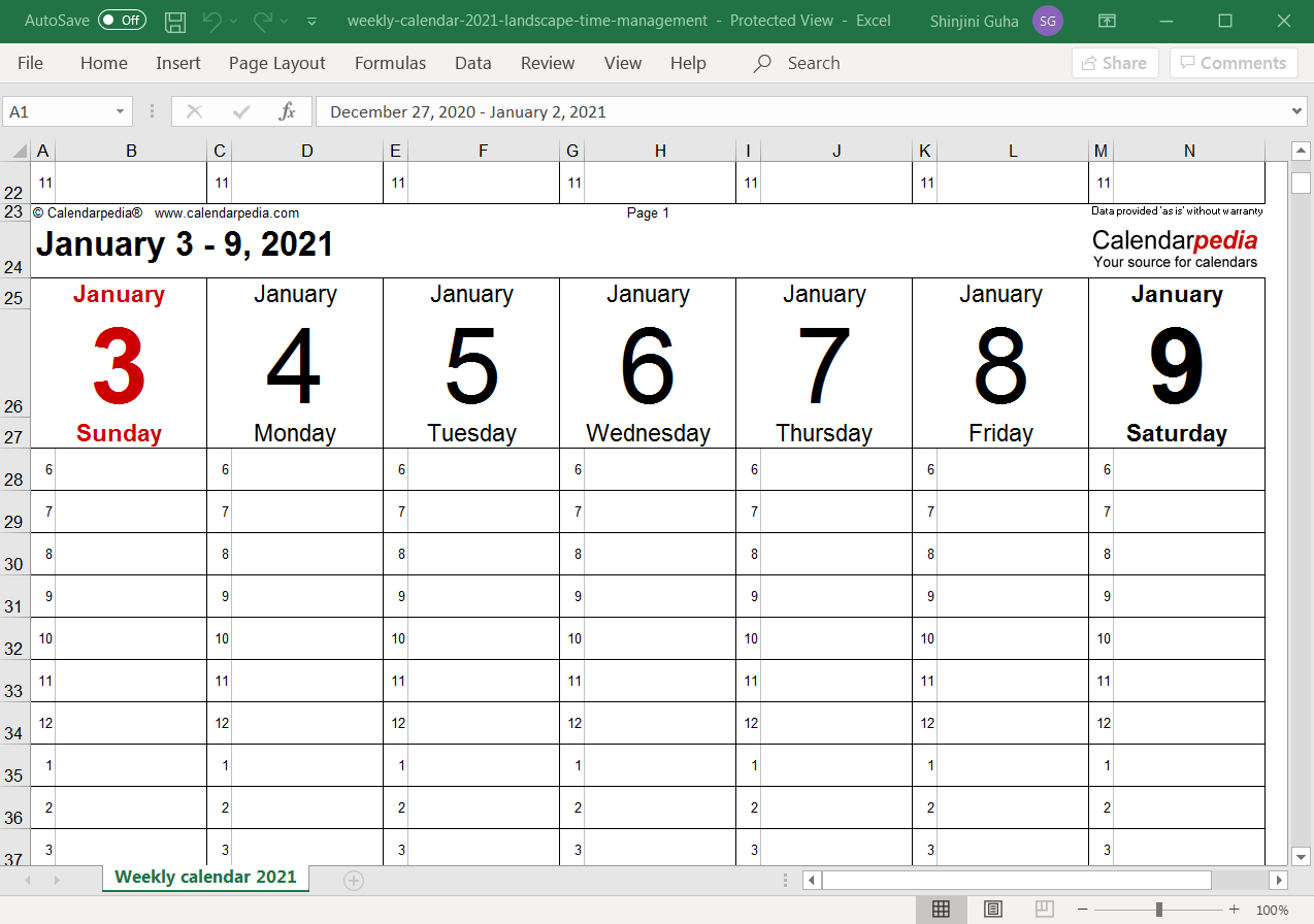 Detail Monthly Planner Template Excel Nomer 27