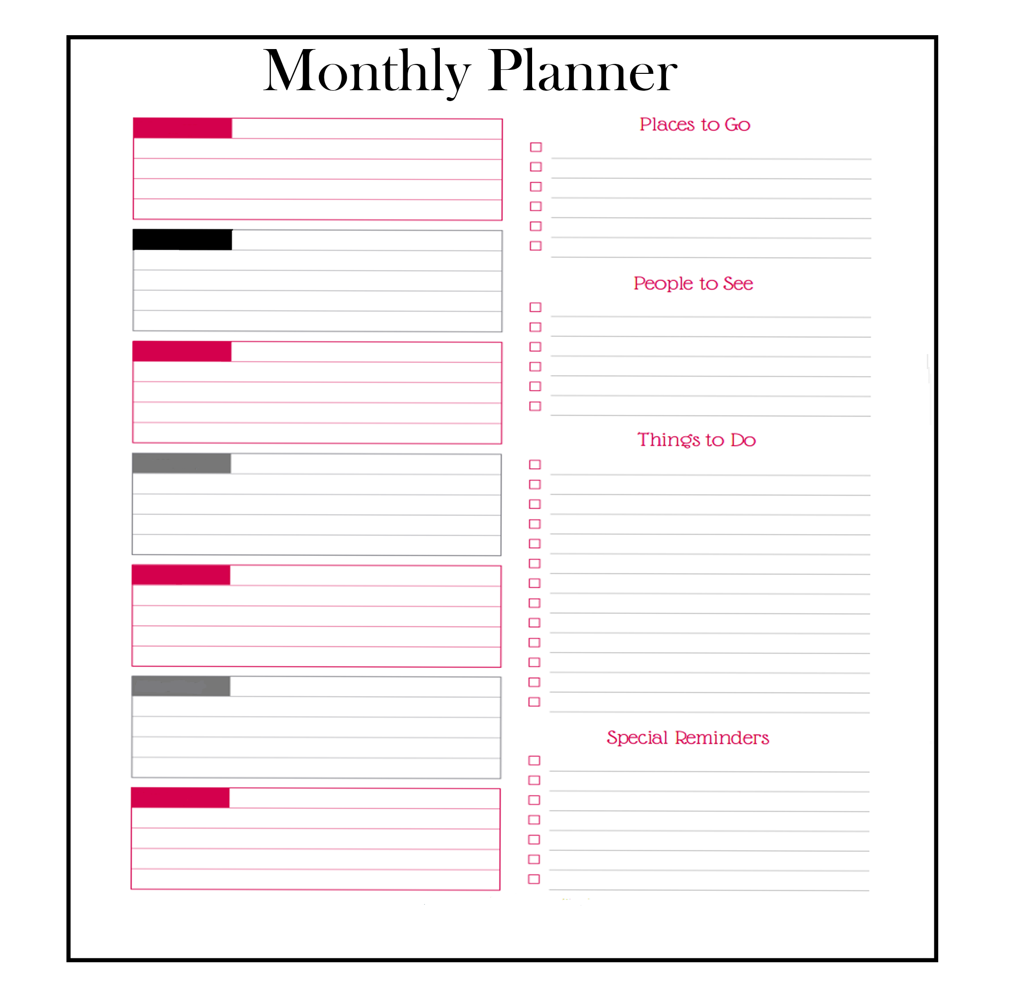 Detail Monthly Planner Template Excel Nomer 33