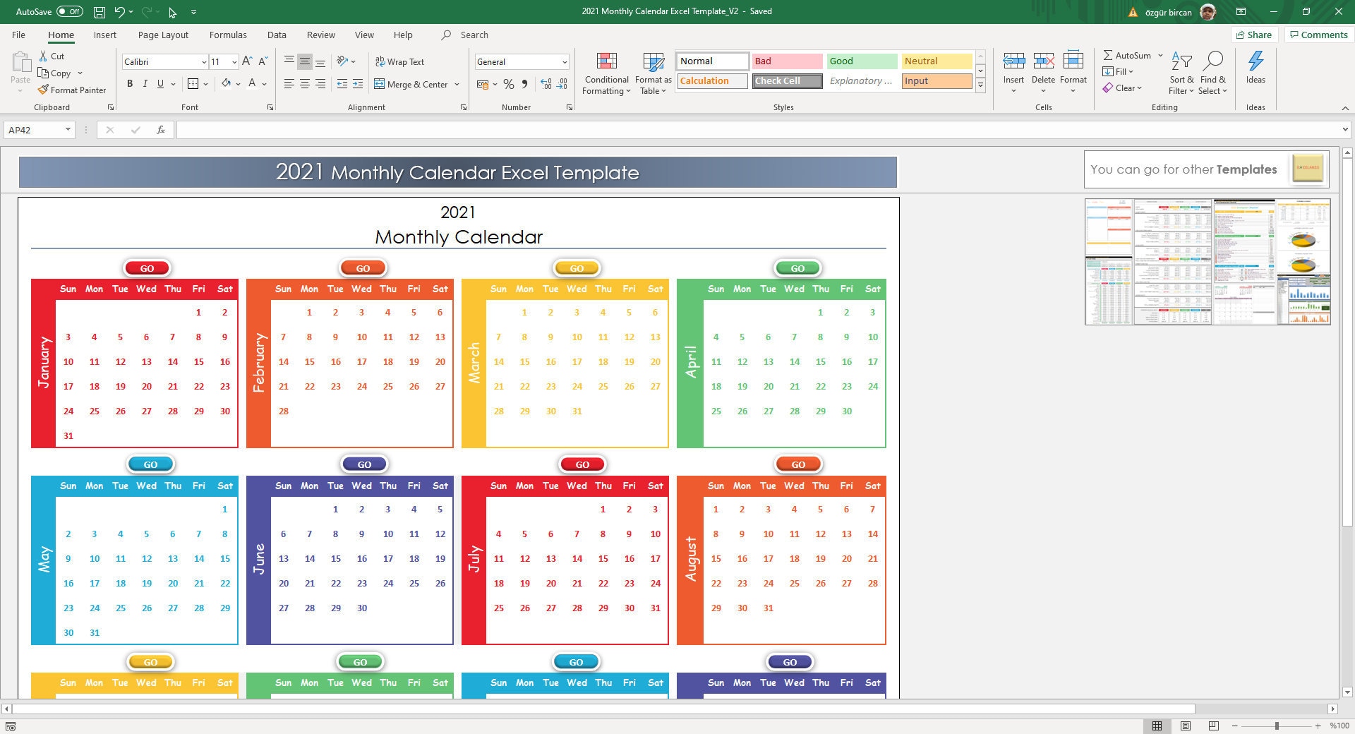 Detail Monthly Planner Template Excel Nomer 34
