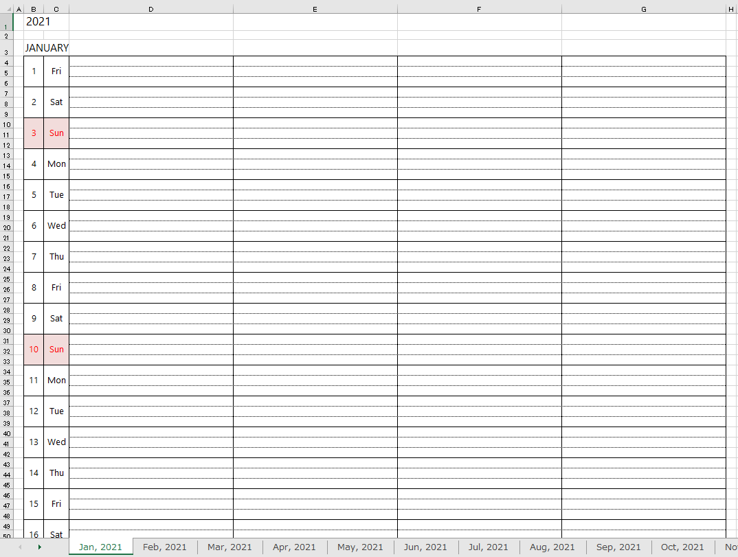 Detail Monthly Planner Template Excel Nomer 36