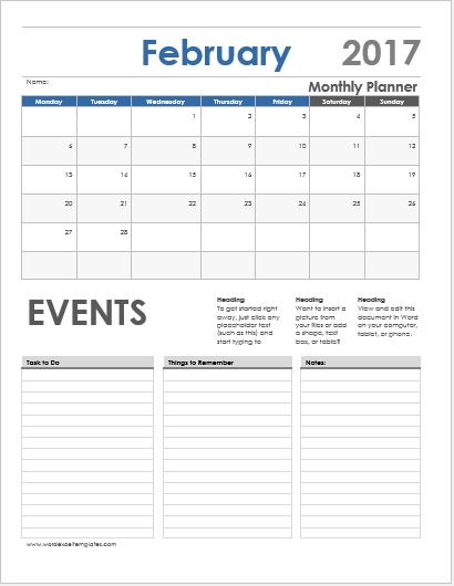 Detail Monthly Planner Template Excel Nomer 43