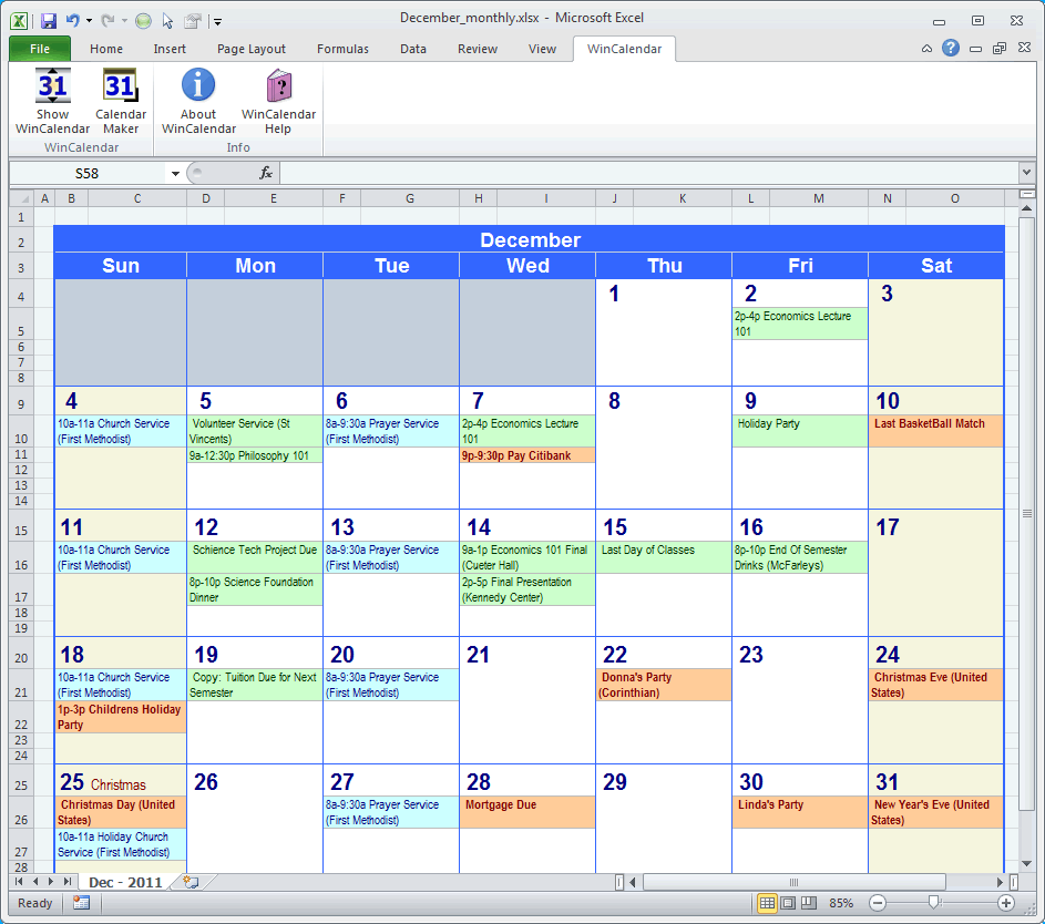 Detail Monthly Planner Template Excel Nomer 46