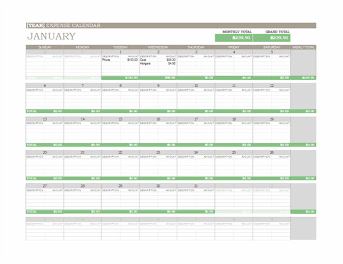 Detail Monthly Planner Template Excel Nomer 48