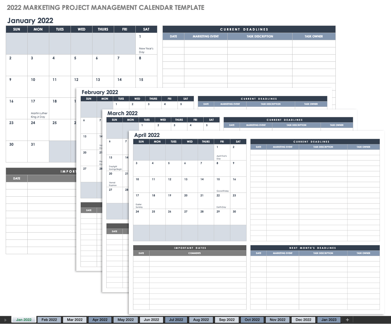 Detail Monthly Planner Template Excel Nomer 52