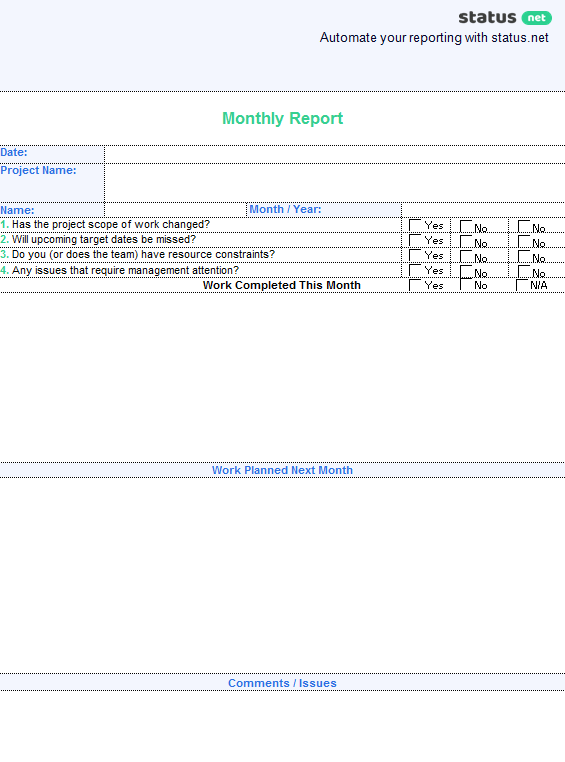 Detail Monthly Report Template Nomer 24
