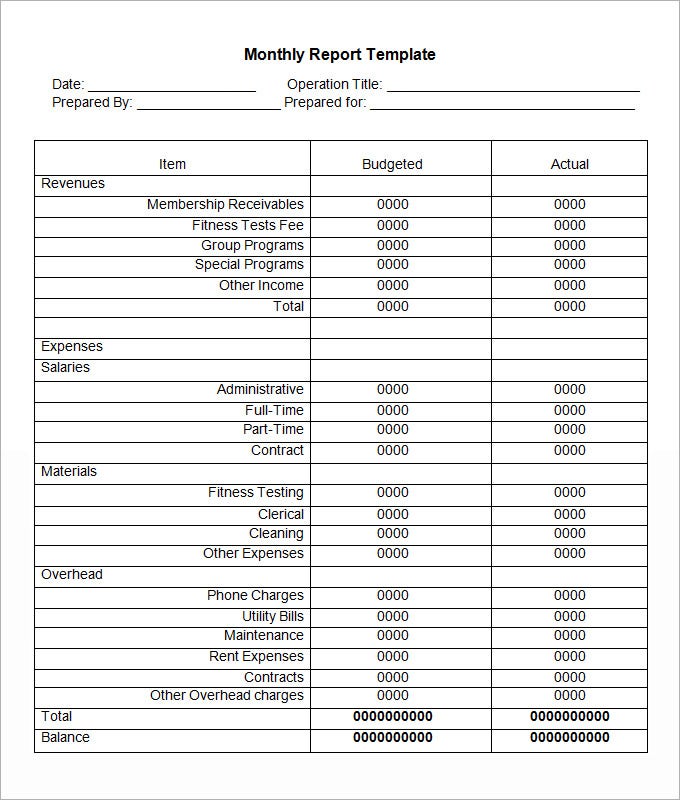 Detail Monthly Report Template Nomer 29