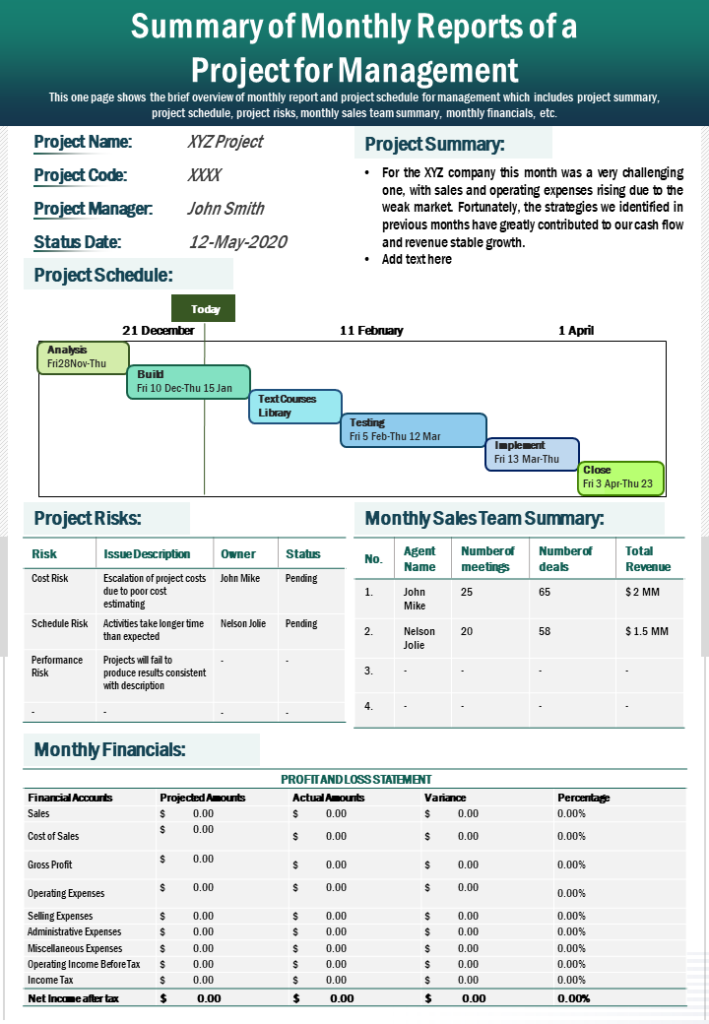 Detail Monthly Report Template Nomer 37
