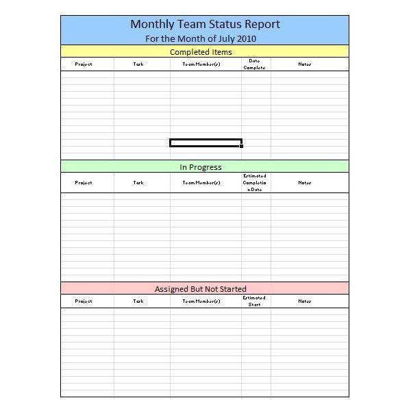 Detail Monthly Report Template Nomer 6