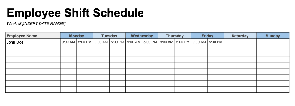 Detail Monthly Shift Schedule Template Excel Free Nomer 19