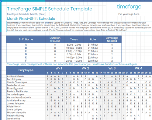 Detail Monthly Shift Schedule Template Excel Free Nomer 3