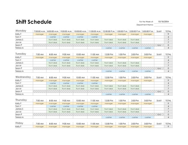 Detail Monthly Shift Schedule Template Excel Free Nomer 25