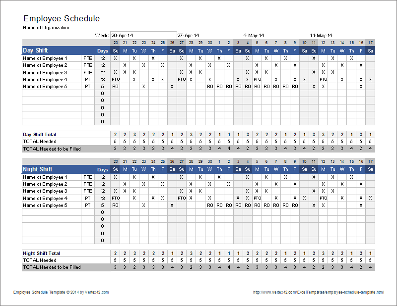 Detail Monthly Shift Schedule Template Excel Free Nomer 27