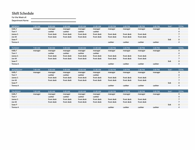 Detail Monthly Shift Schedule Template Excel Free Nomer 41