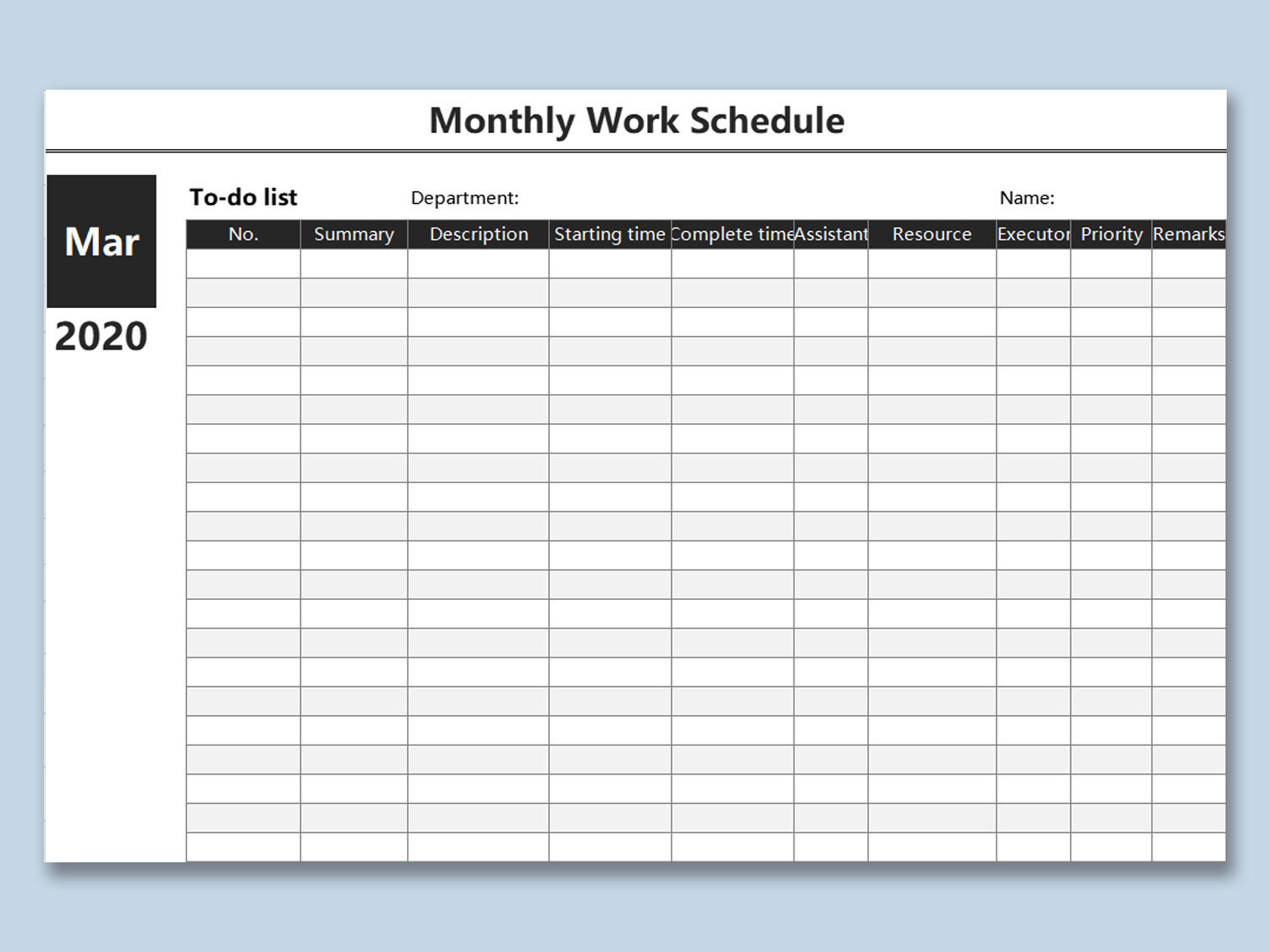 Detail Monthly Shift Schedule Template Excel Free Nomer 8