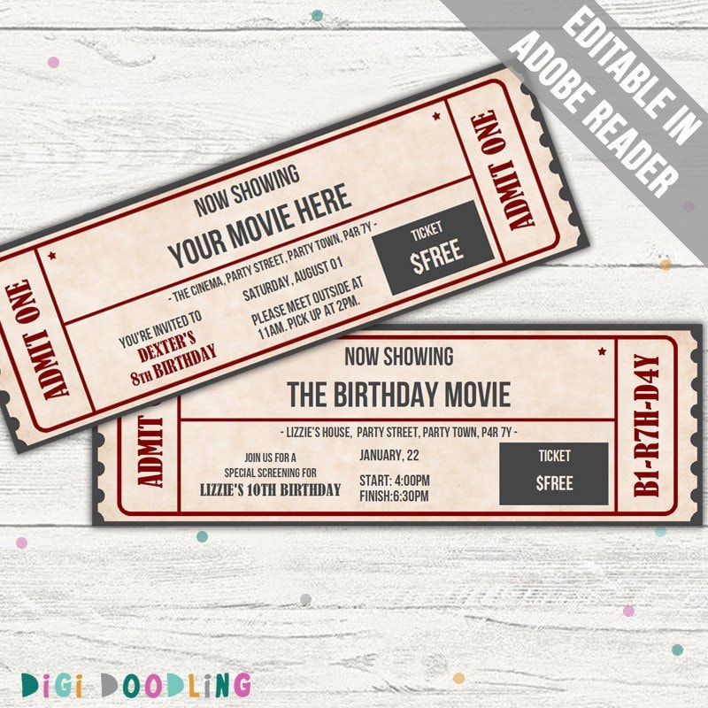 Detail Movie Admission Ticket Template Nomer 20