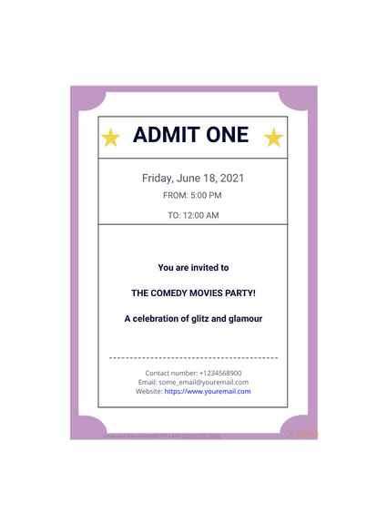 Detail Movie Admission Ticket Template Nomer 50