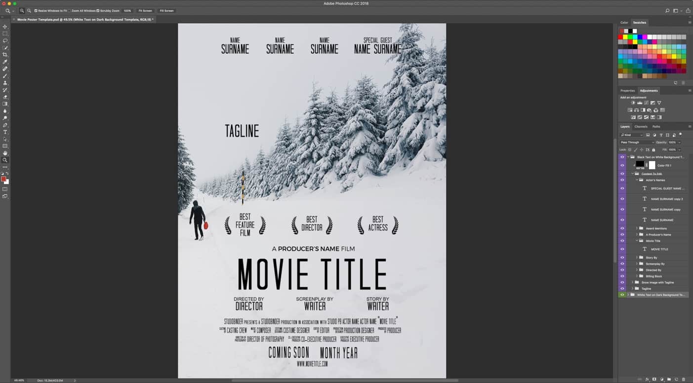 Detail Movie Poster Design Template Nomer 17