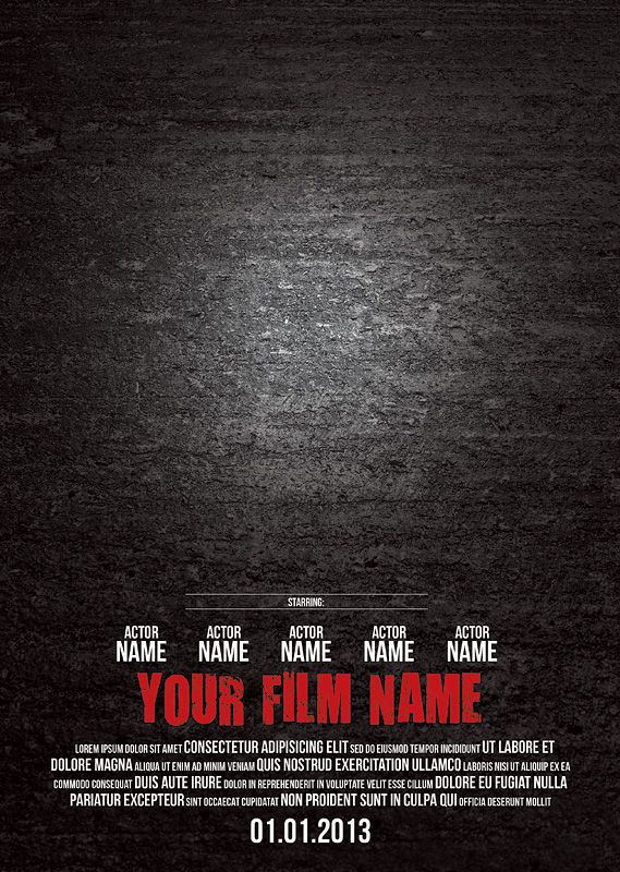 Detail Movie Poster Design Template Nomer 3