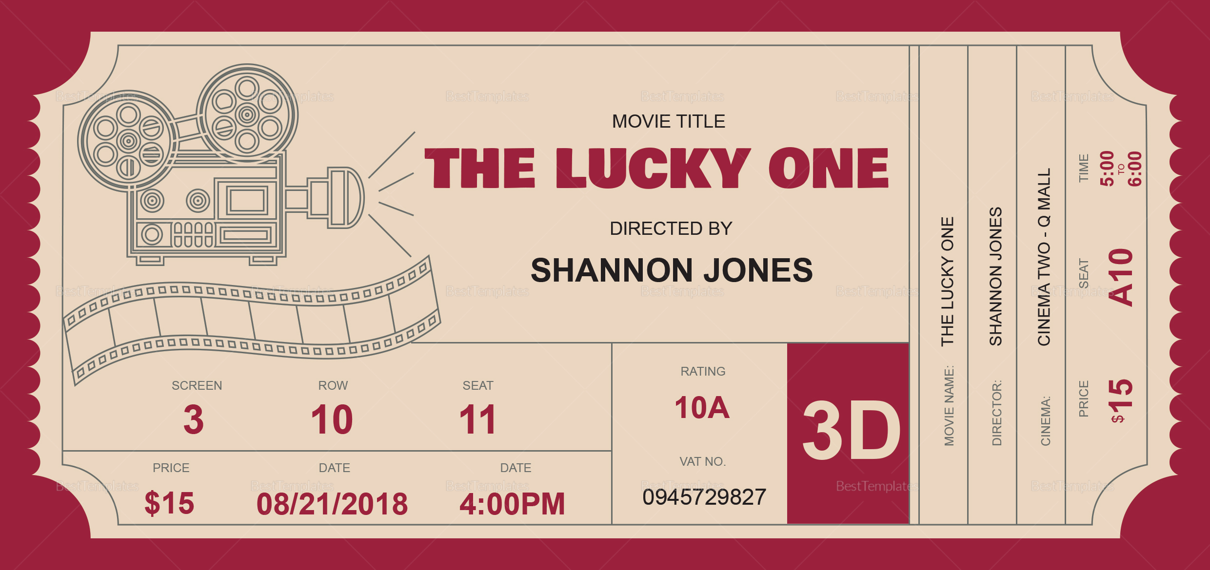 Detail Movie Ticket Template Nomer 29