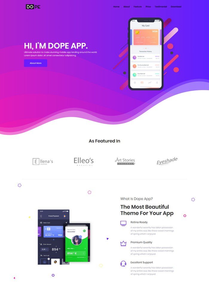 Detail Multipurpose Bootstrap 4 Template Nomer 34