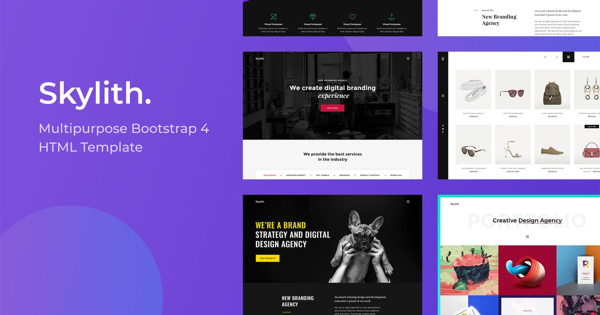 Detail Multipurpose Bootstrap 4 Template Nomer 42