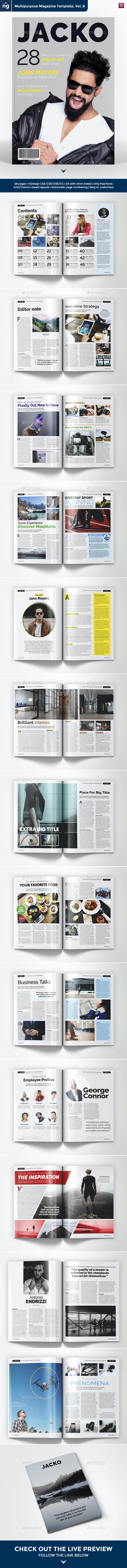 Detail Multipurpose Indesign Magazine Template Nomer 39