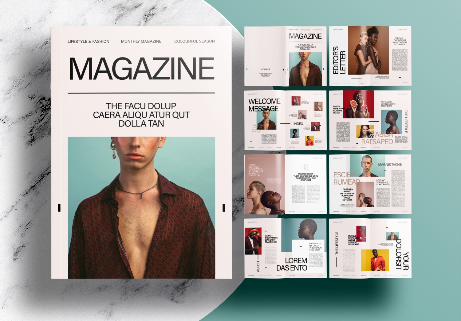 Detail Multipurpose Indesign Magazine Template Nomer 53