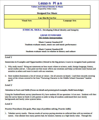 Detail Music Education Lesson Plan Template Nomer 37