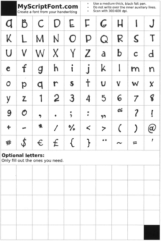 Detail My Script Font Template Nomer 14