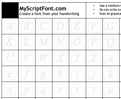 Detail My Script Font Template Nomer 4