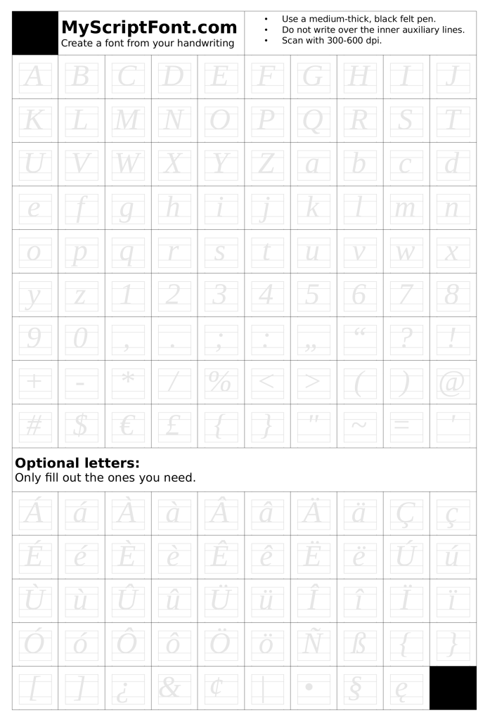 Detail My Script Font Template Nomer 7