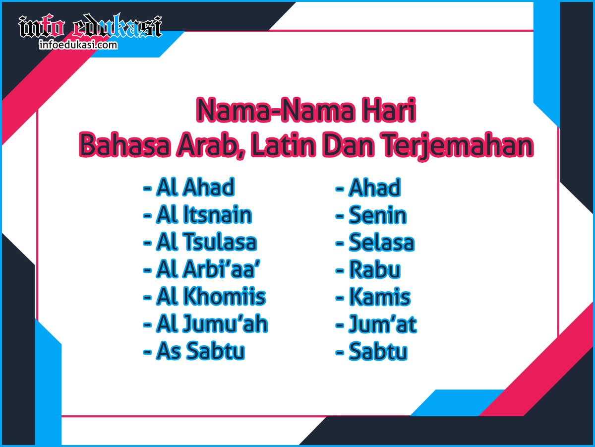 Detail Nama Nama Hari Bahasa Arab Nomer 2