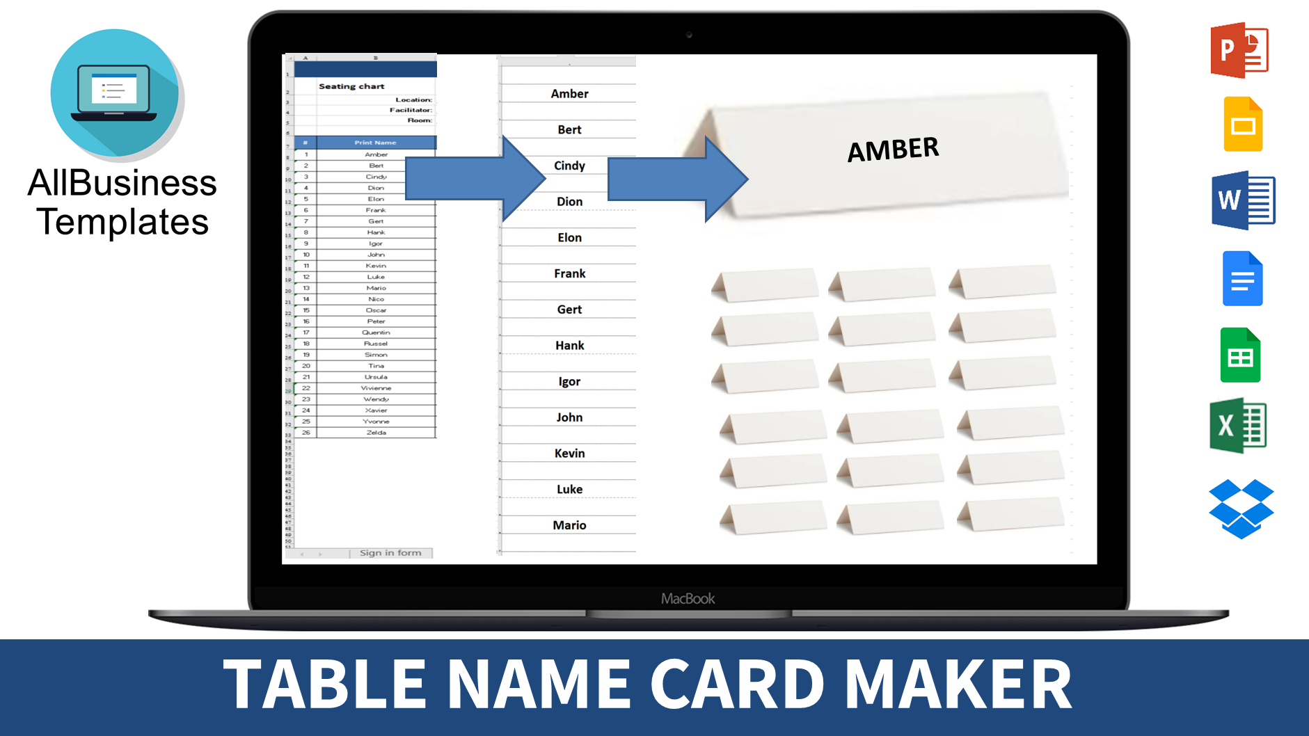 Name Table Template - 53+ Koleksi Gambar