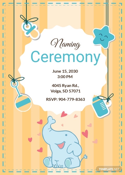 Detail Naming Ceremony Invitation Card Template Free Download Nomer 16