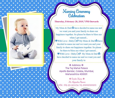 Detail Naming Ceremony Invitation Card Template Free Download Nomer 19