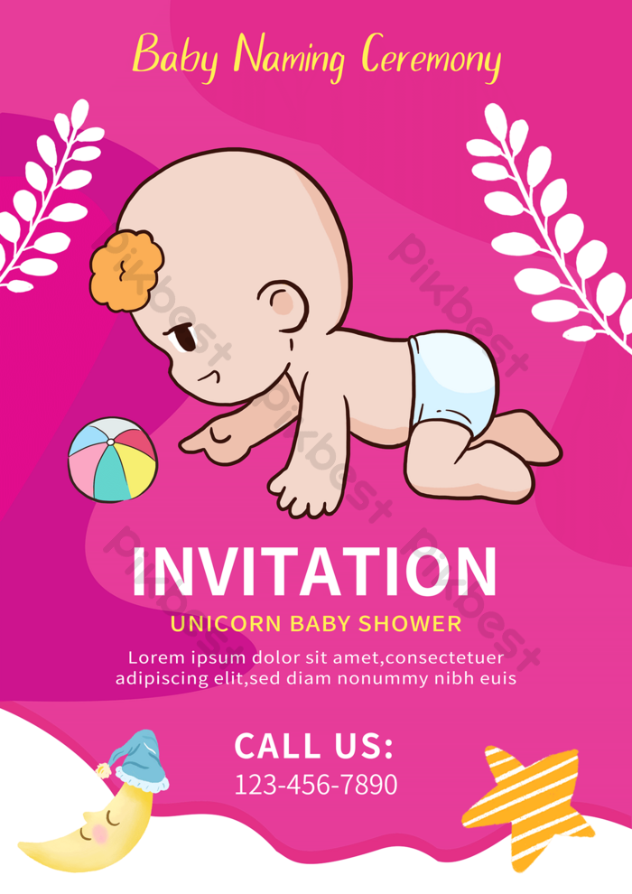 Detail Naming Ceremony Invitation Card Template Free Download Nomer 21