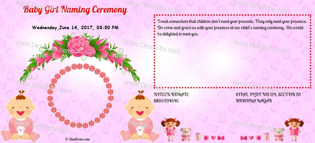 Detail Naming Ceremony Invitation Card Template Free Download Nomer 22