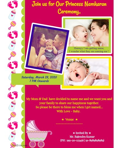 Detail Naming Ceremony Invitation Card Template Free Download Nomer 25