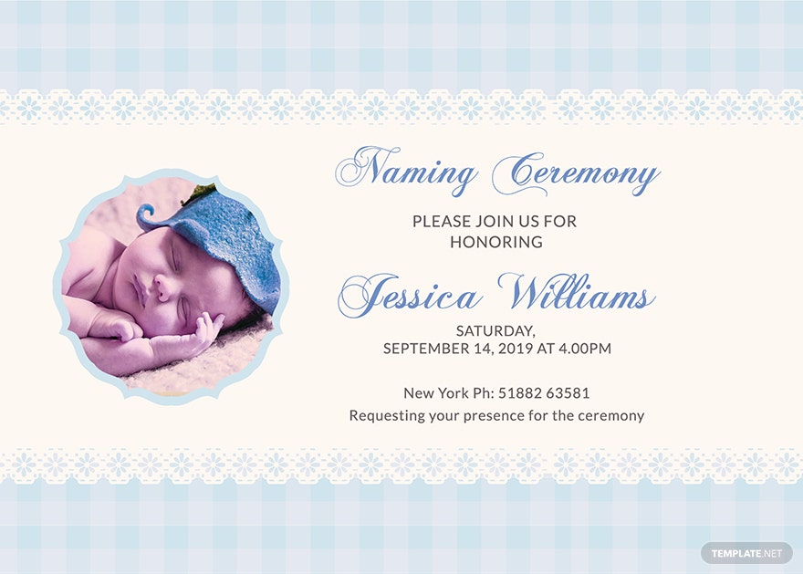 Detail Naming Ceremony Invitation Card Template Free Download Nomer 4