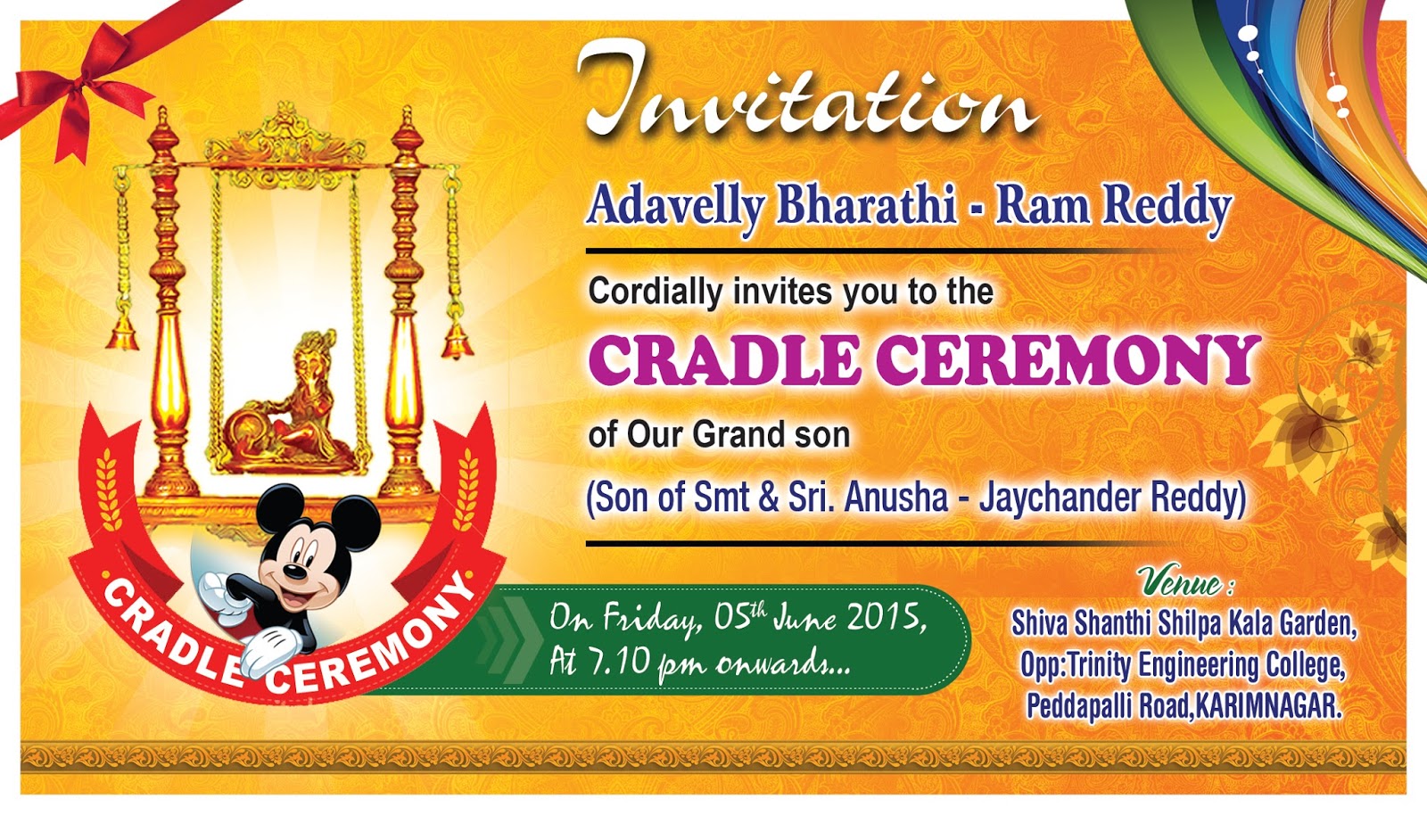 Detail Naming Ceremony Invitation Card Template Free Download Nomer 30