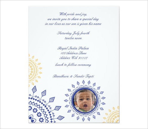 Detail Naming Ceremony Invitation Card Template Free Download Nomer 31