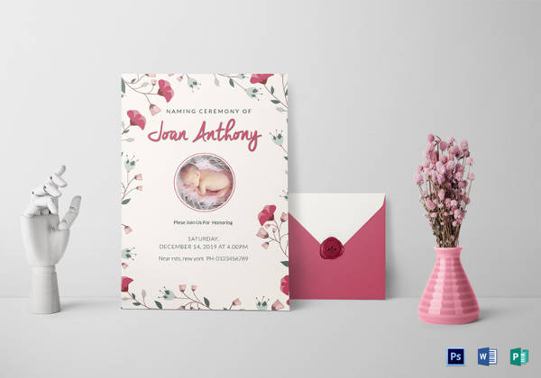 Detail Naming Ceremony Invitation Card Template Free Download Nomer 34