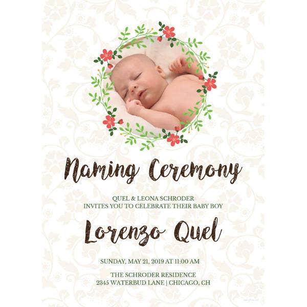 Detail Naming Ceremony Invitation Card Template Free Download Nomer 5