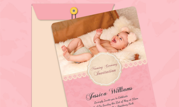 Detail Naming Ceremony Invitation Card Template Free Download Nomer 7